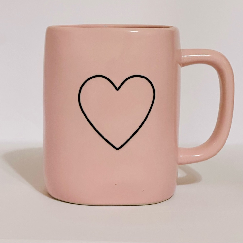 Rae Dunn Blush Pink Heart Mug Minimalist Simplicity Shabby Chic Classic